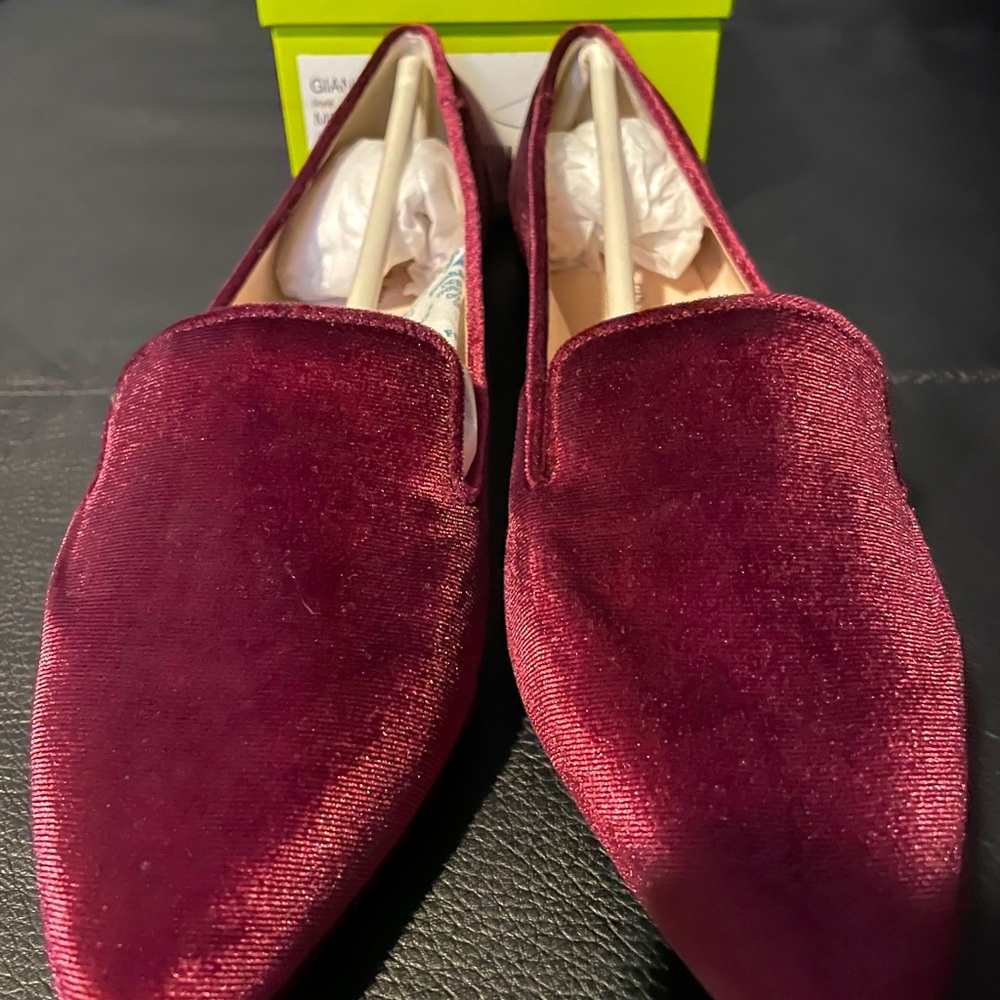Velvet Burgundy Loafers- Gianni Bini 8.5